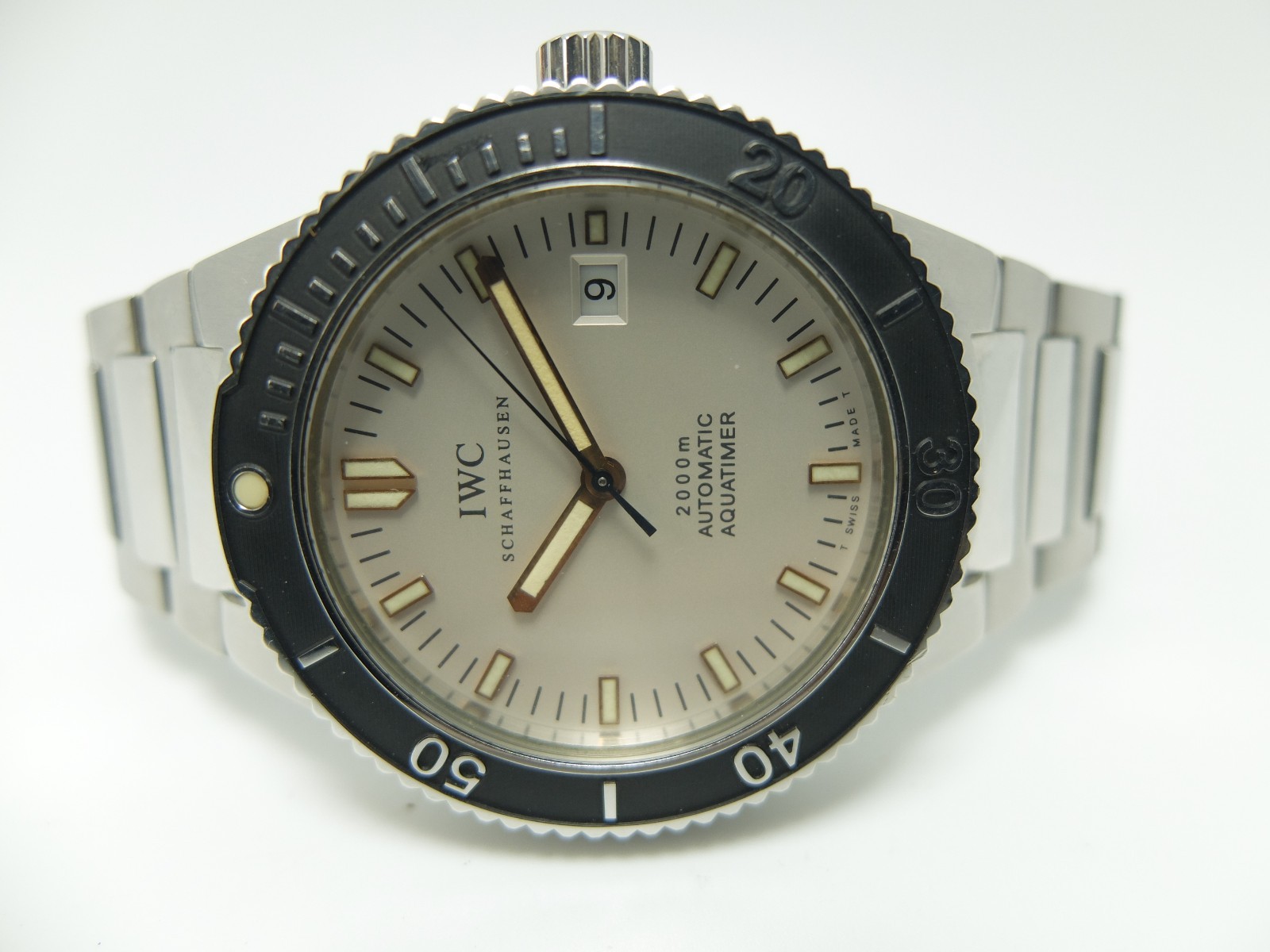 IWC Stainless Steel GST Aquatimer 3536-03 Rare White Dial Japan Diver Watch