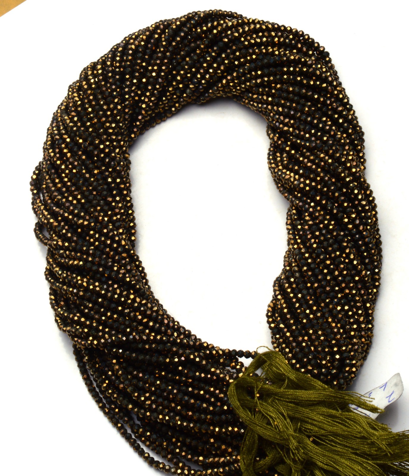 Natural Gemstone Golden Pyrite Micro Faceted 2.5MM Round Beads 13″ Strand