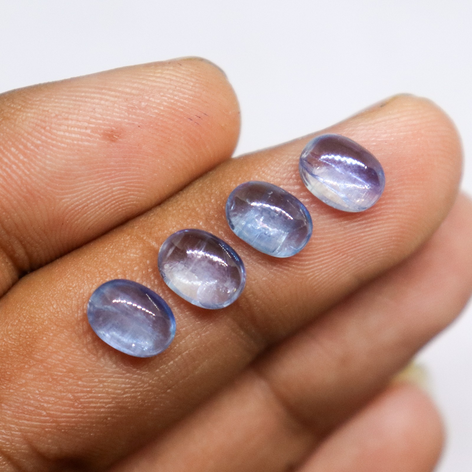 7.00 Ct Natural Blue Kyanite Oval Gemstone 4 Pcs Lot 8x6x4 MM
