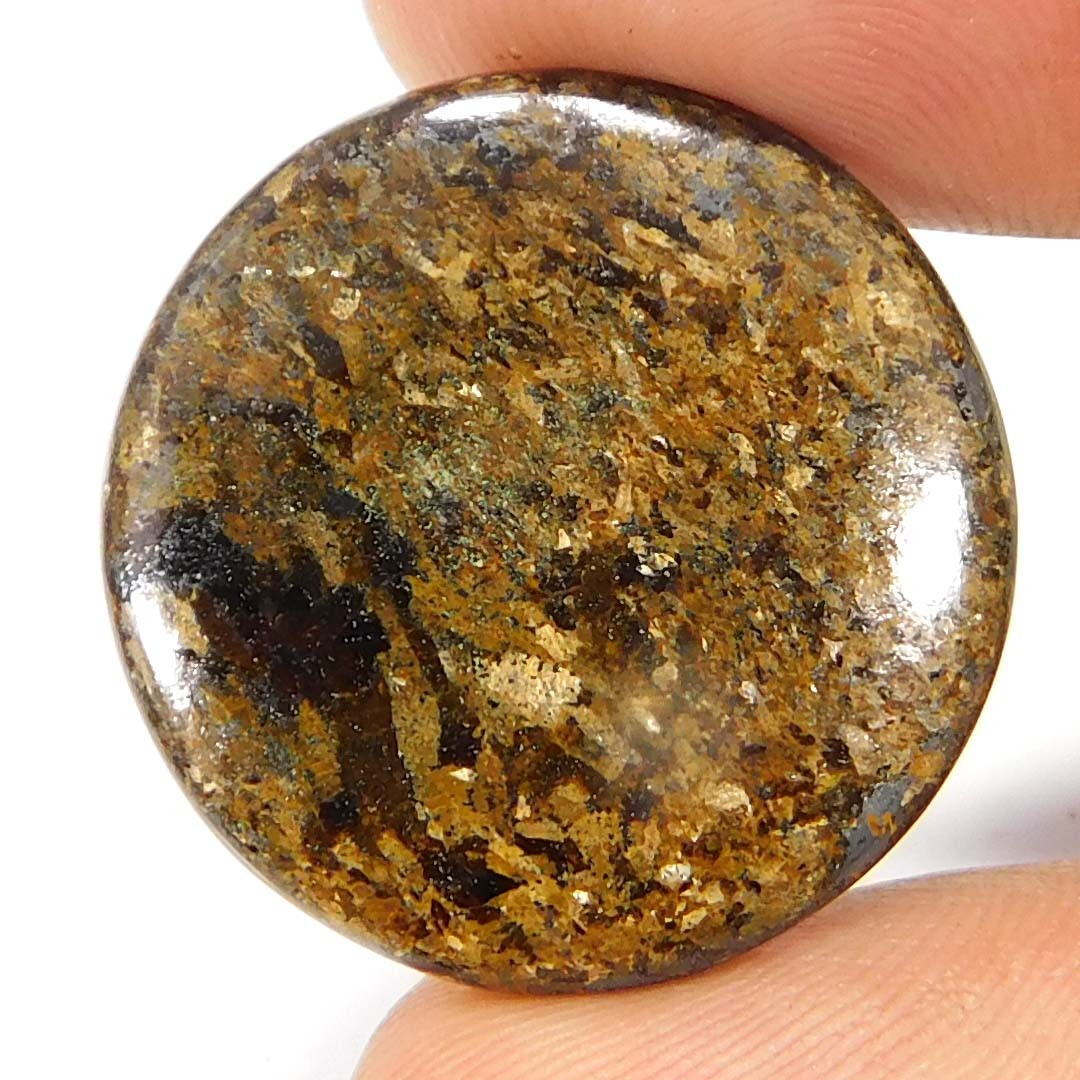 26.70Cts. Brown Bronzite 100% Natural Unique Round Cabochon Loose Gemstone