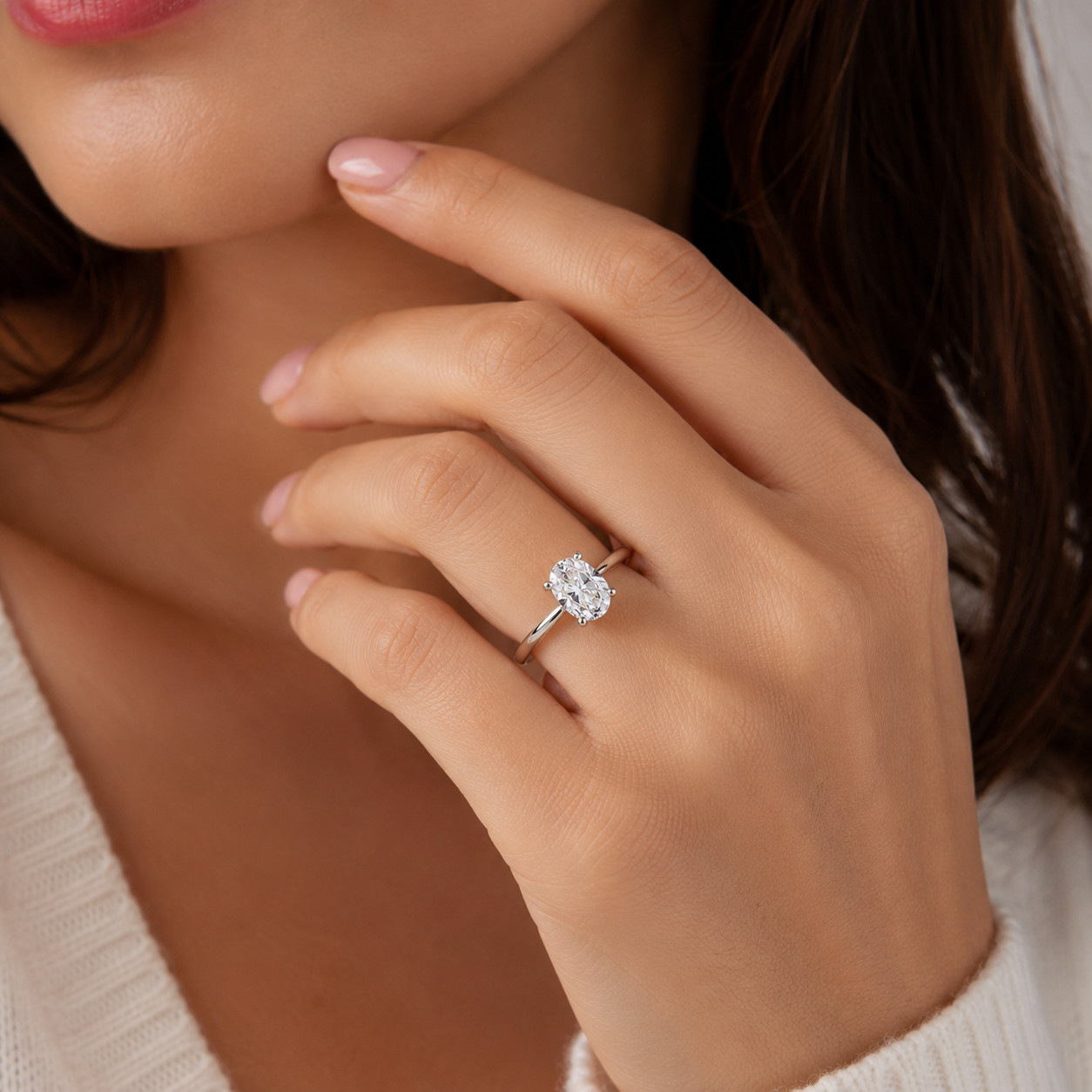 IGI Certified Lab Grown Diamond Engagement 14 K Gold Ring Gift For Her 1Ct F VVS