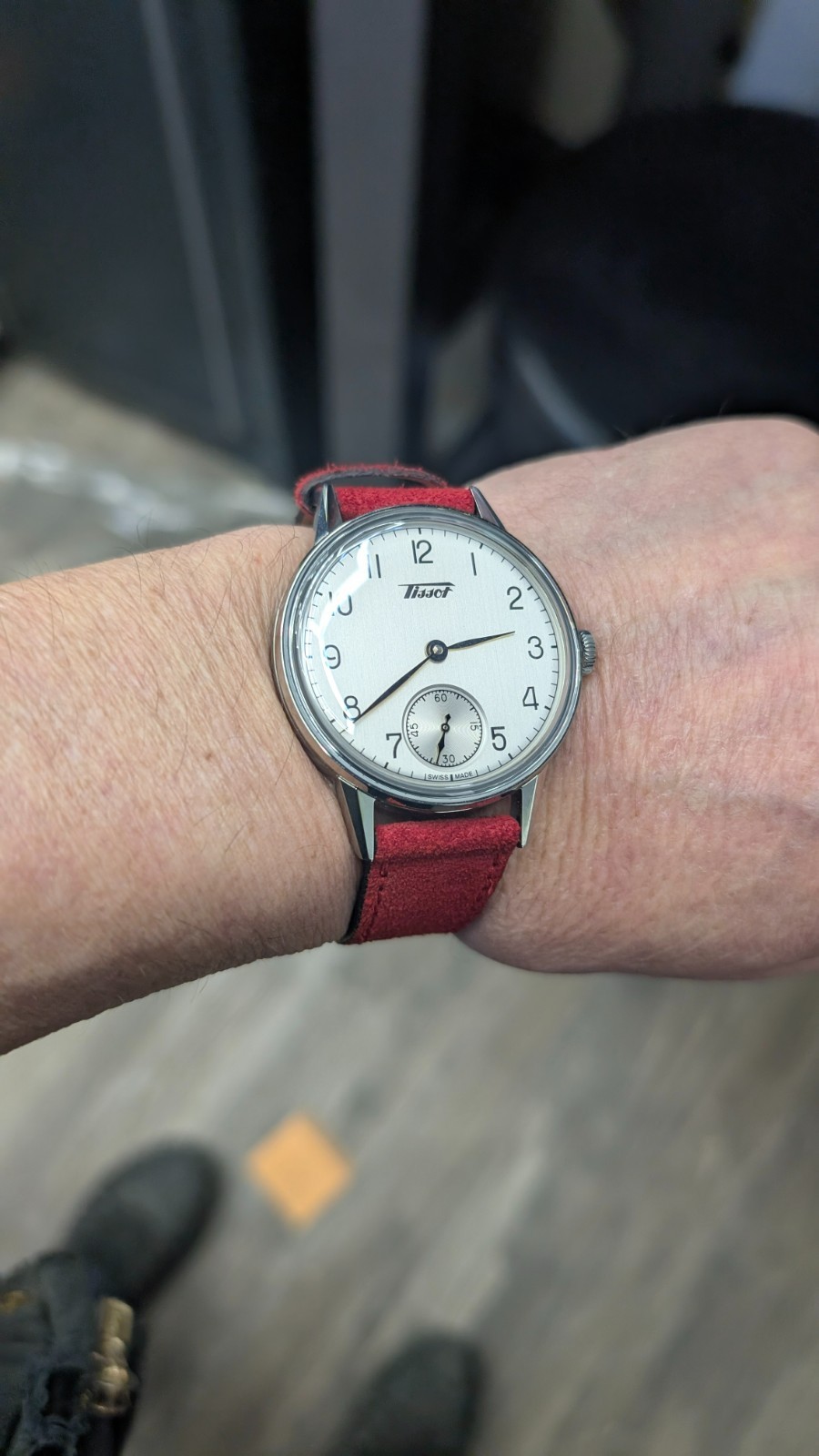 Tissot Heritage Petite Seconde White/sil Dial Leather Strap Watch T1194051603700
