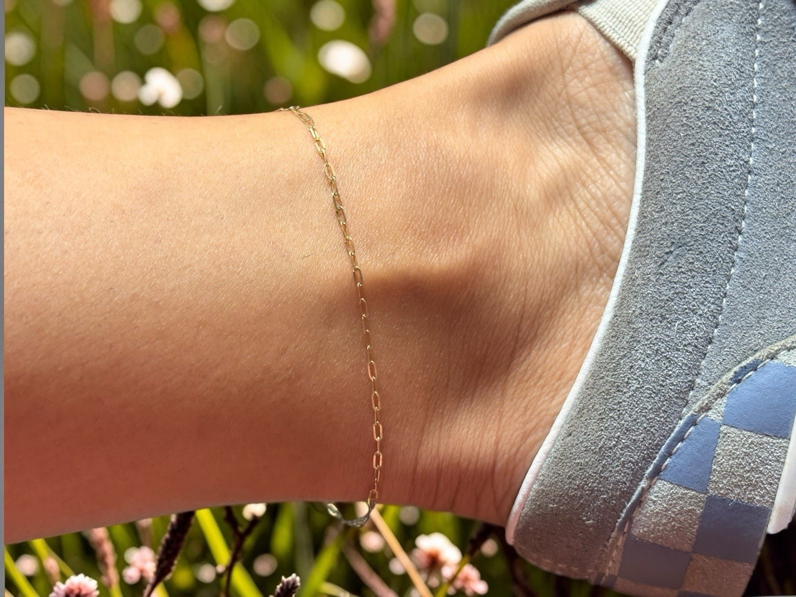9″ Fashion Paper Clip Chain Ankle Bracelet Anklet Real Solid 10K Yellow Gold