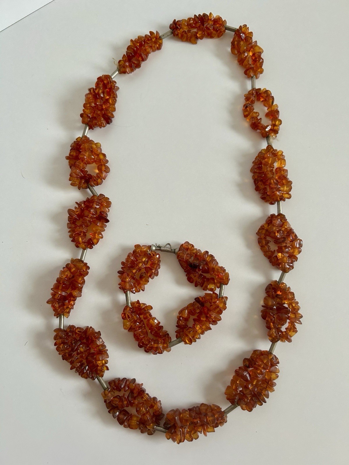 1980 amber set 3.9 oz box tag Daile Klaipeda huge necklace and bracelet