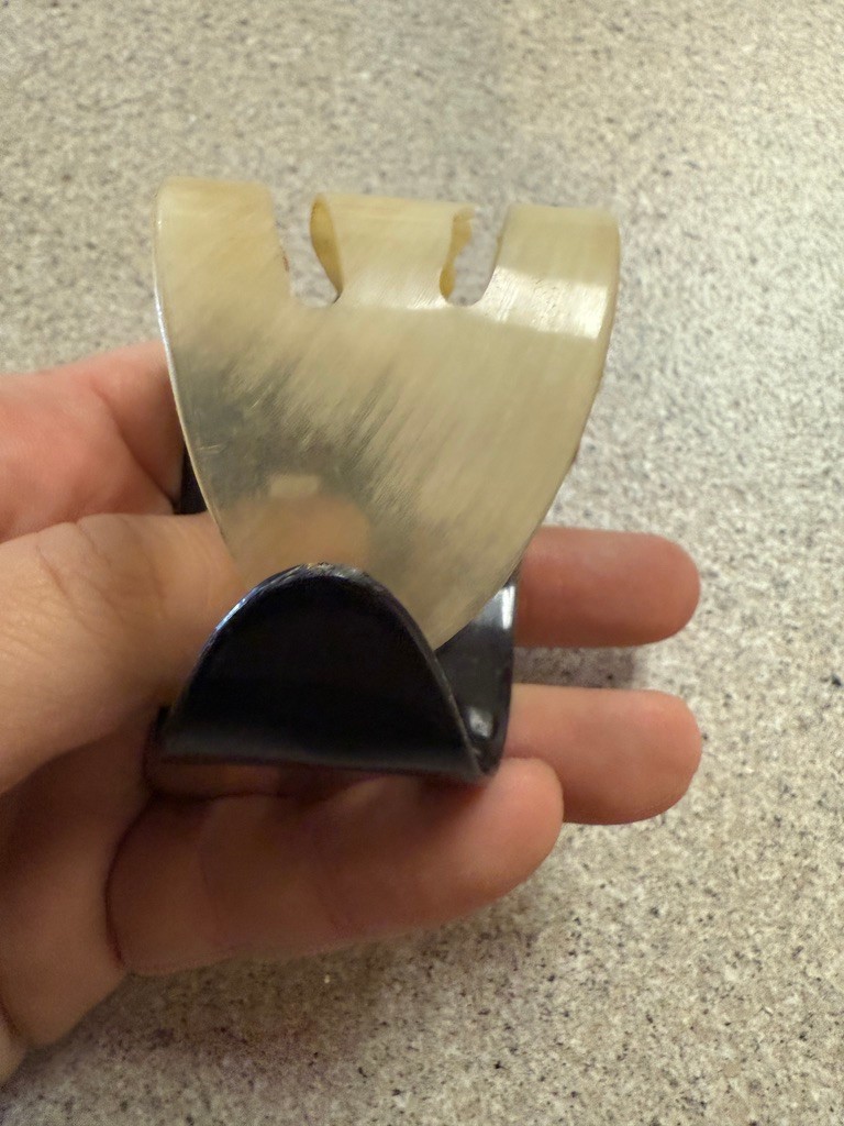 Mid Century Modern MCM Art Deco Bovine Horn Cuff Bracelet for 6 inch Wrist. CLEA