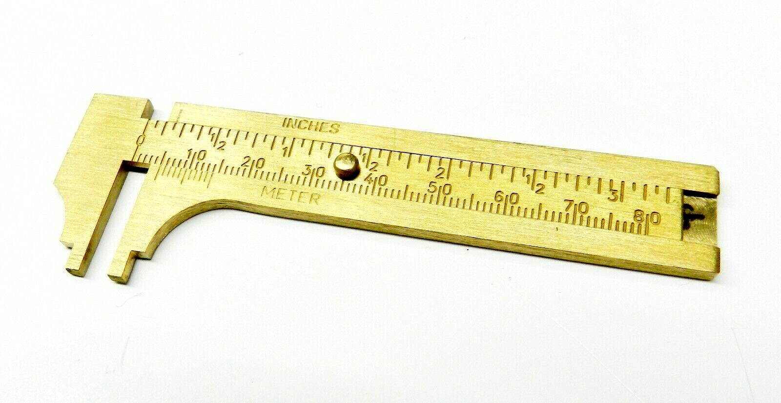 80mm Brass Sliding Gauge Pocket Caliper Vernier 3″ Inch & MM Jewelry Tool