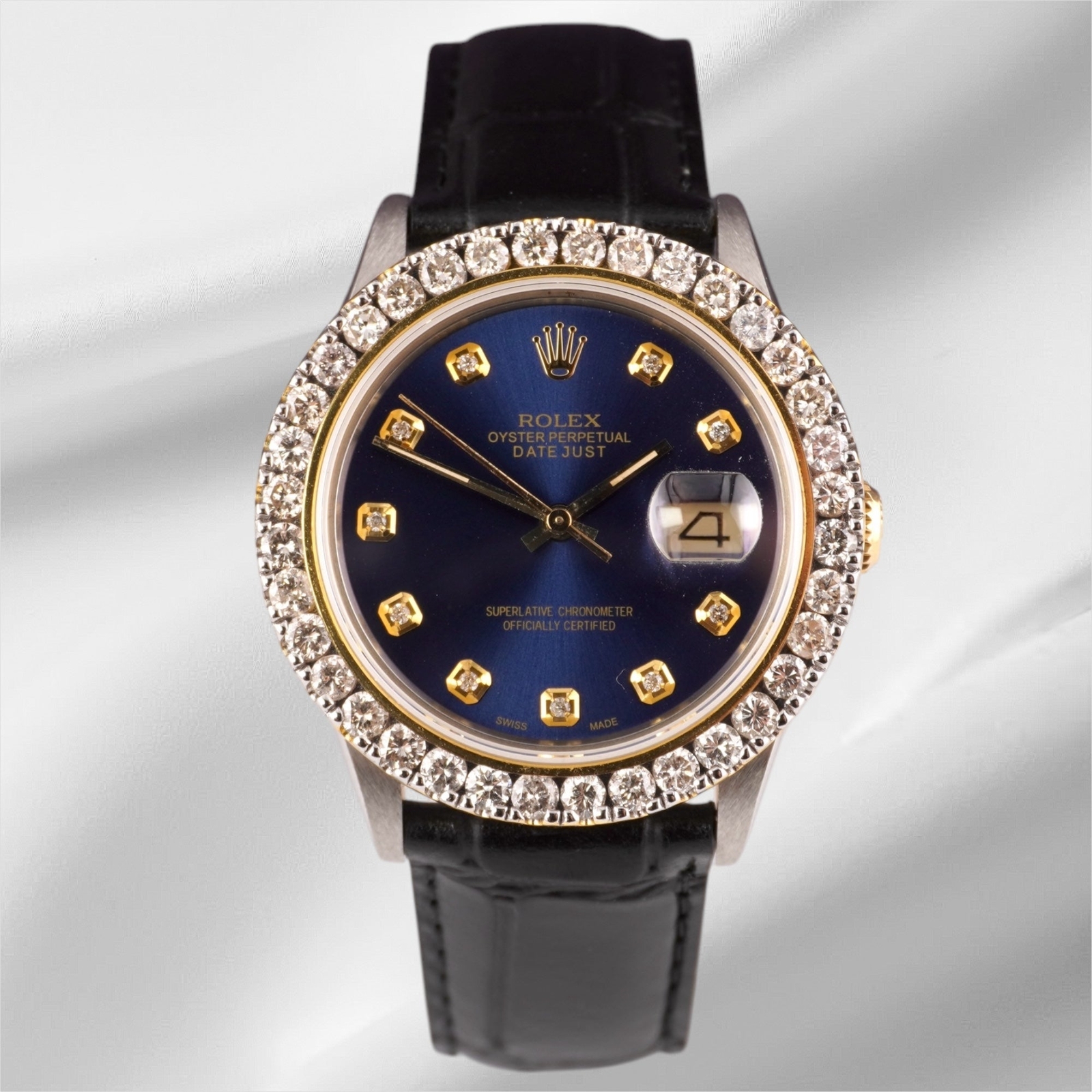 Rolex Datejust 36mm 2-Tone 2.25ct Dark Blue Diamonds Dial Men’s Watch