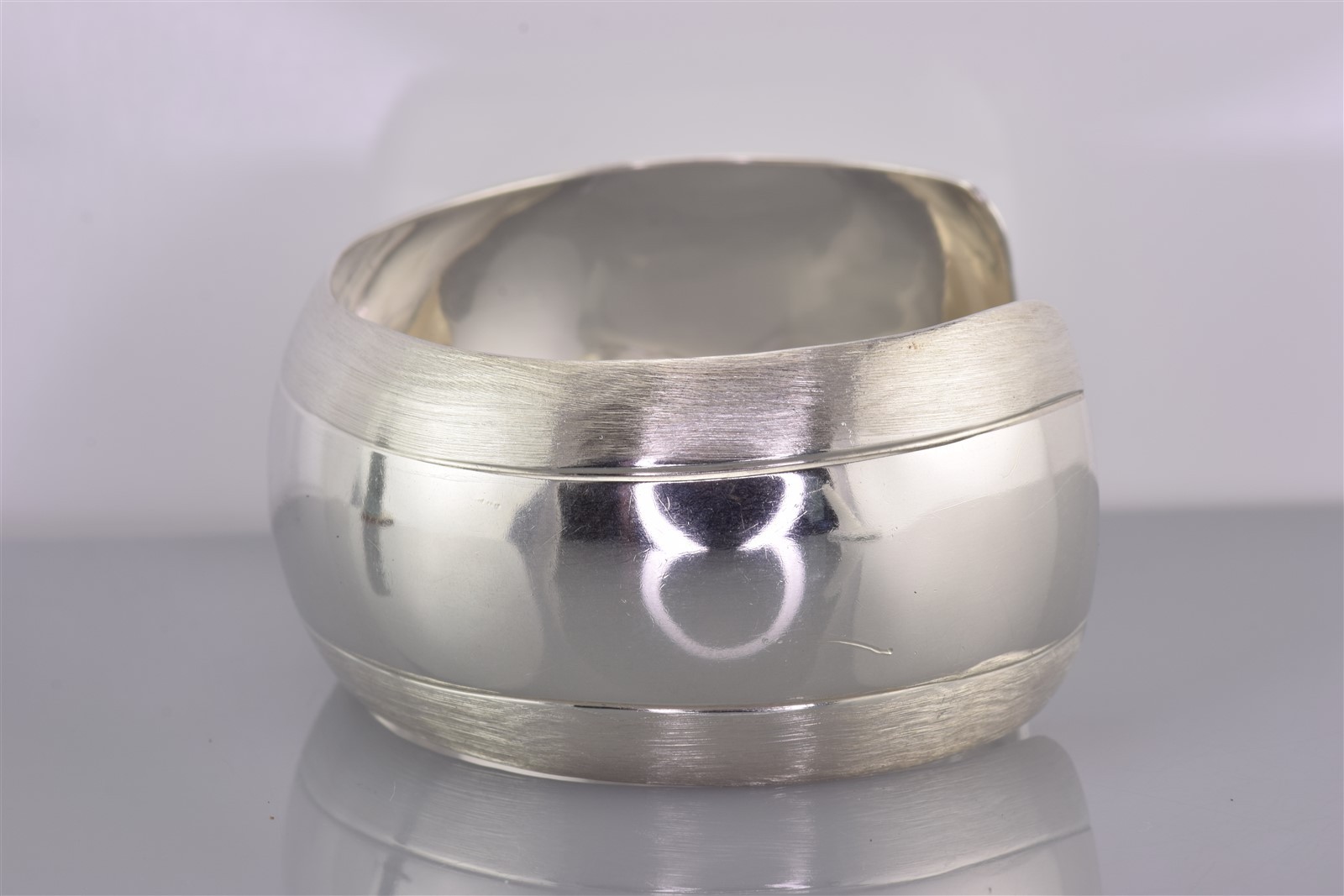 Taxco Sterling Silver 29mm Brushed Rim Statement Cuff 925 Mex Bracelet 35g 6.5″