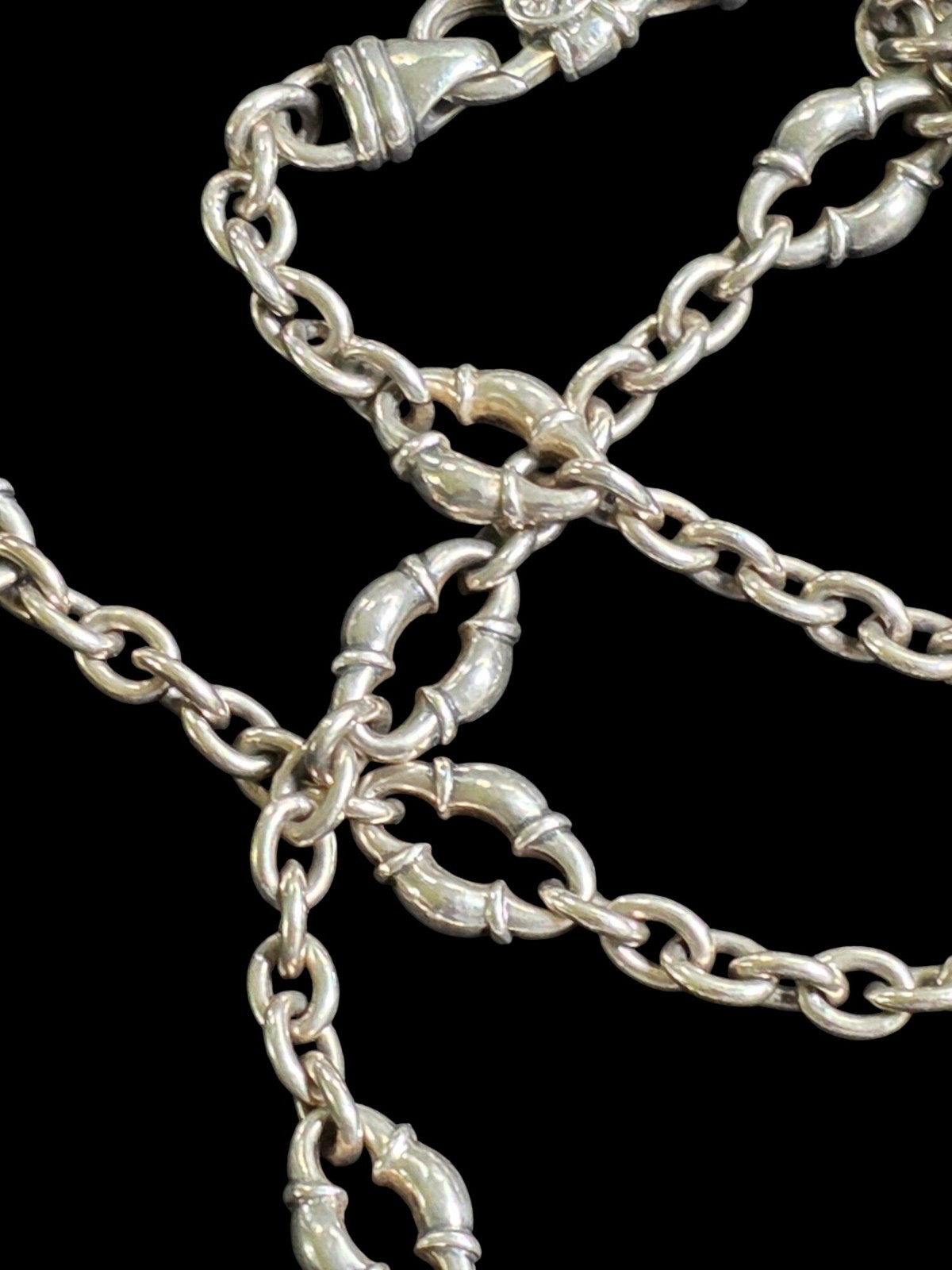Scott Kay .925 Sterling Silver Bolo Chain Link Necklace w Amethyst 35″ 47.8g