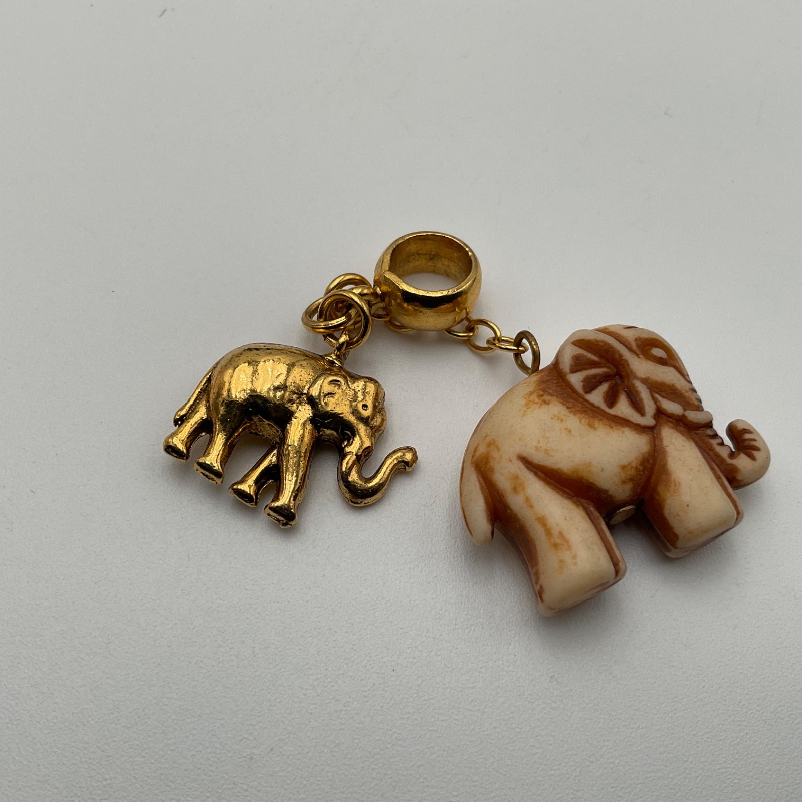 Vtg Elephant Jewelry Lot Pendant, Charms, Enamel Taiwan Hair Barrette