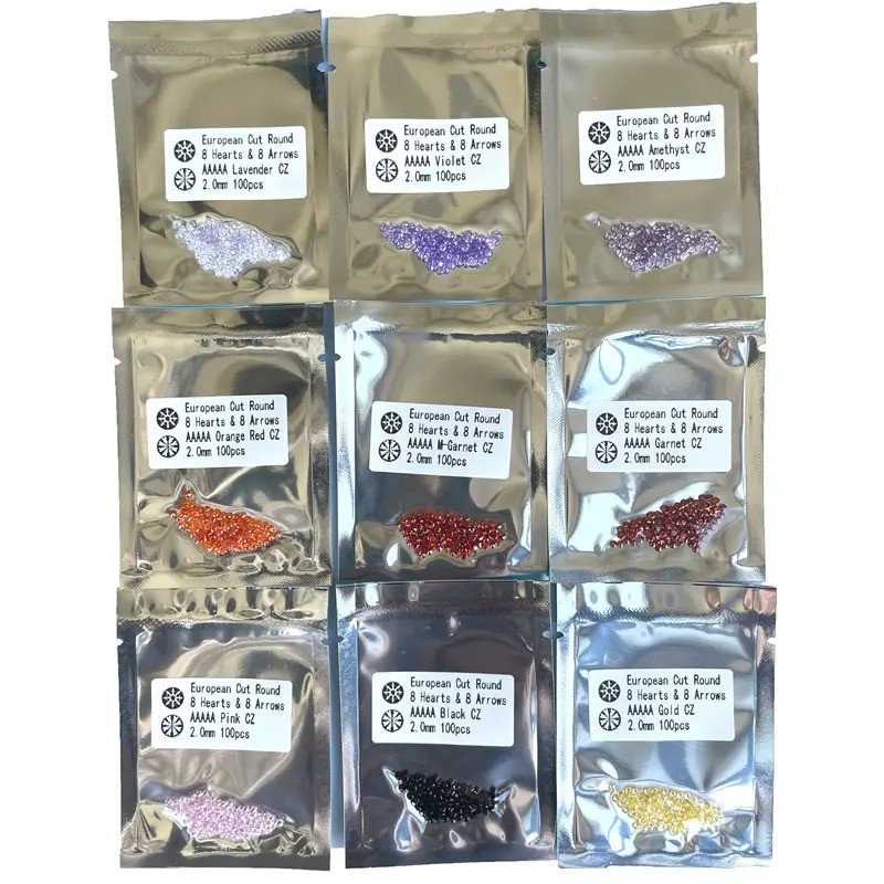 Round Cut 5A Cubic Zirconia Stone Mix Colors 15 Loose CZ Stones Synthetic Gems.