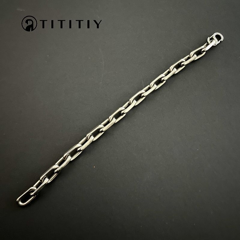 Wide 8mm Pure Titanium Chain Bracelet Ultra-light Anti-allergic Exquisite Gift