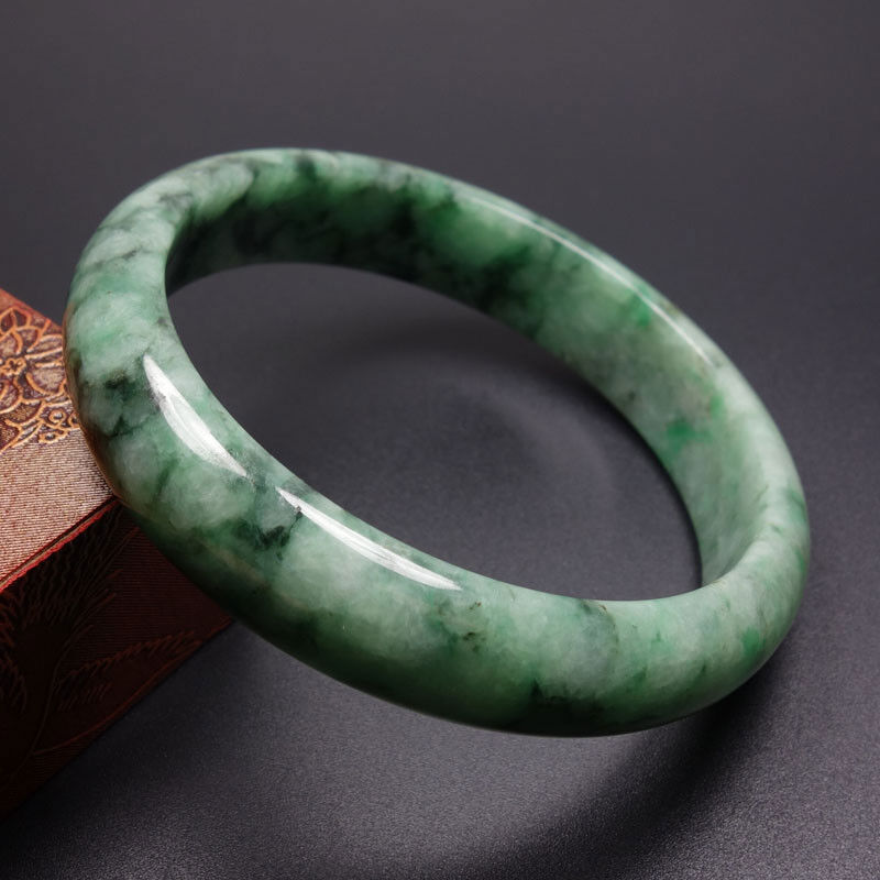 61mm Certified Grade A 100% Natural Green Jadeite Jade Bracelet Bangle Z02115