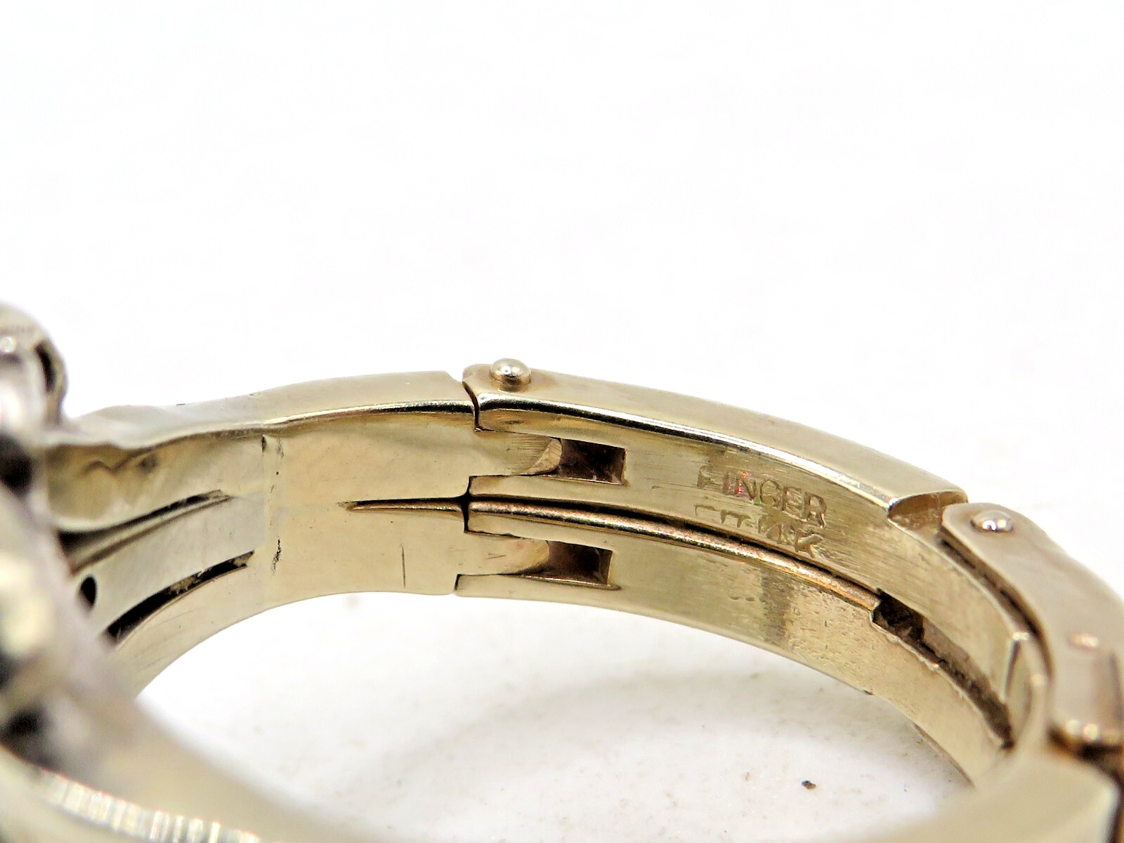 FINGER FIT 14k YELLOW GOLD EUROPEAN CUT DIAMOND RING w 12 ACCENT DIAMONDS SZ 6*
