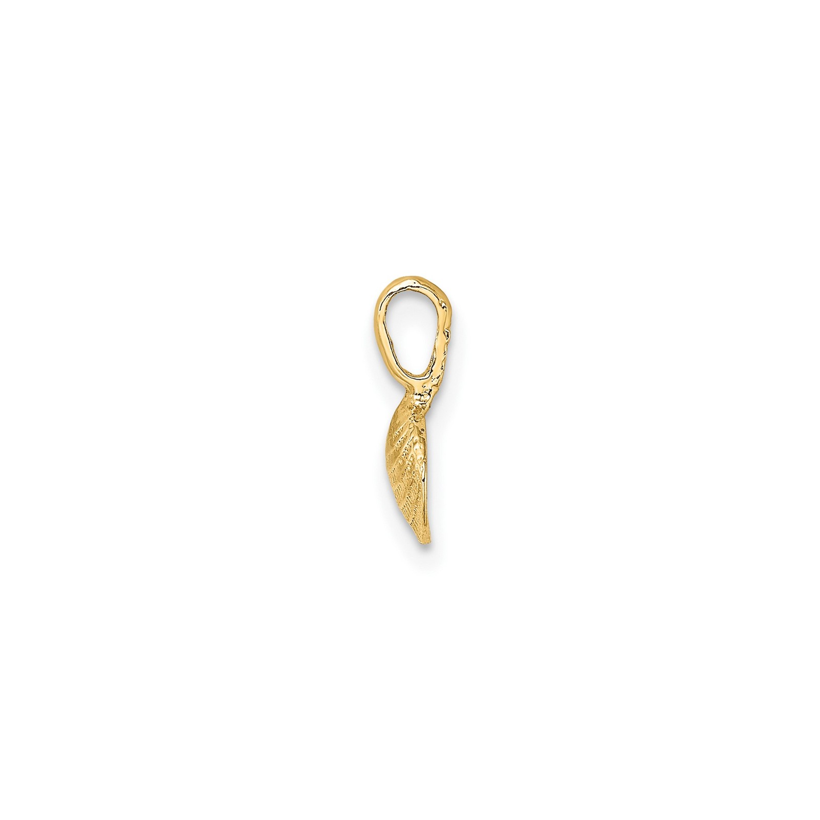 10k Yellow Gold Scallop Seashell Pendant Nautical Ocean Charm Coastal Jewelry