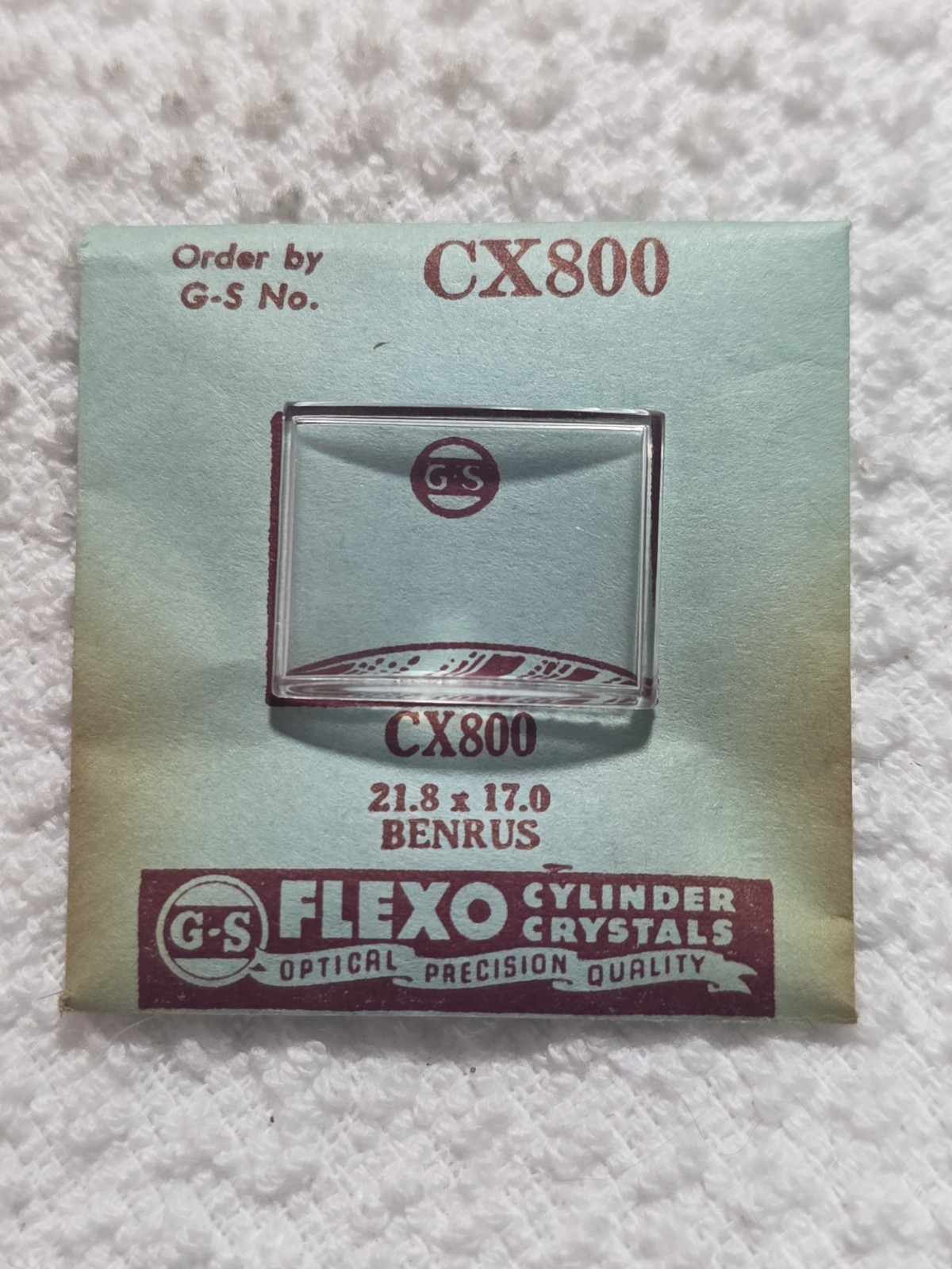 G-S Watch Crystal CX800 Benrus 21.8X17.0