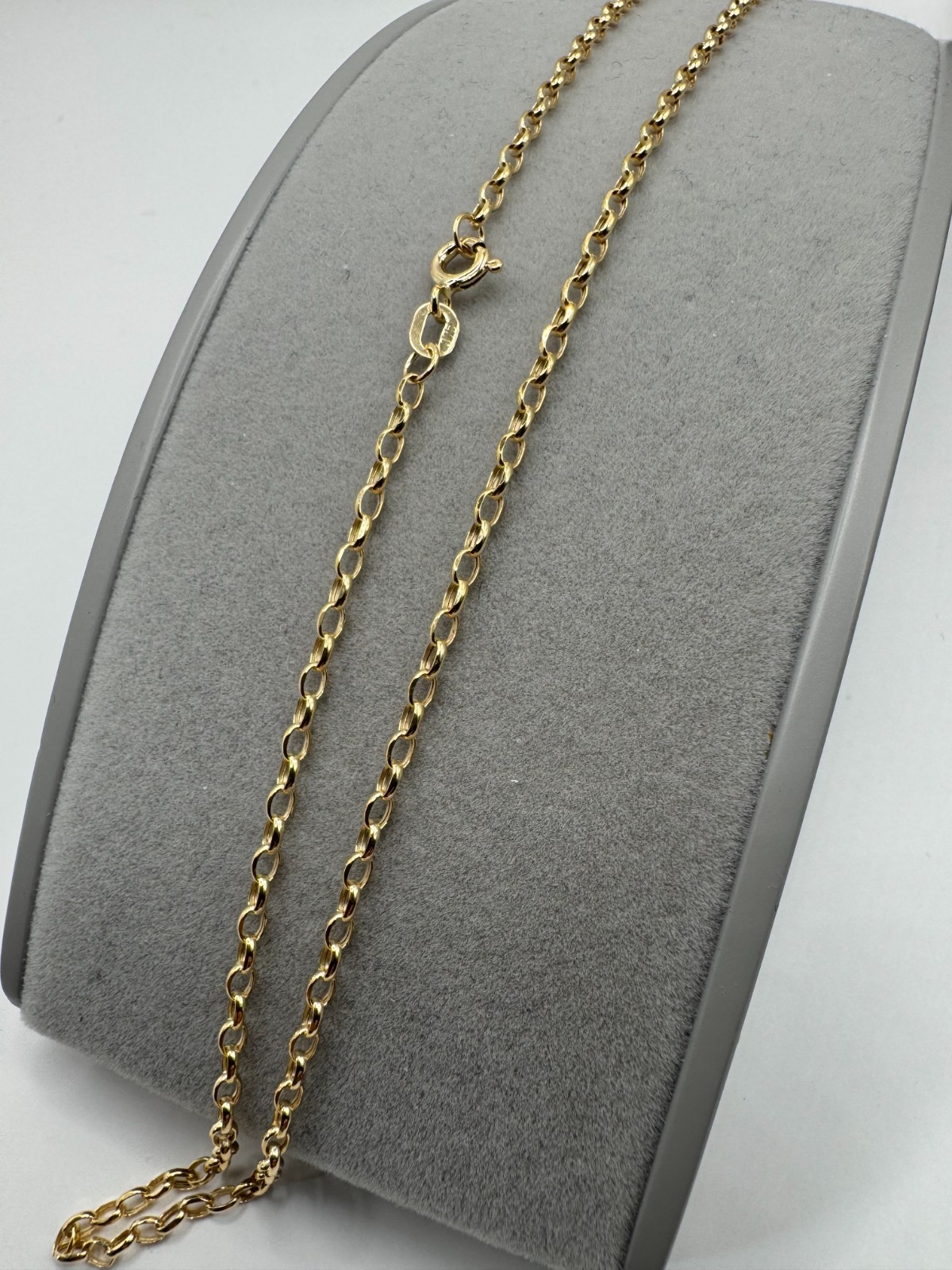 9ct Yellow Gold 2.2mm Oval Hollow Belcher Chain Length 20 Inch / 50cm (A0461)