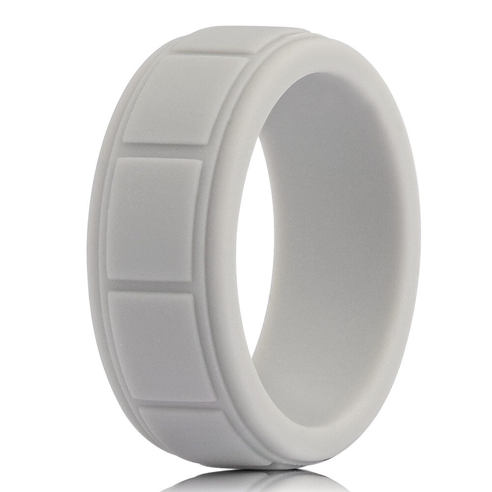 Medical Grade Silicone Wedding Ring Men’s Flex Fit Sport Rubber Band 8-13# Size