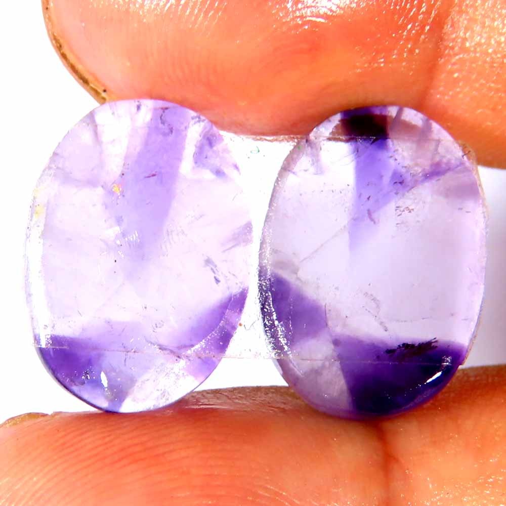 13.90Cts100%Natural Blue Amethyst Agate Round Pair Cab 12x17x3mm Losse Gemstone