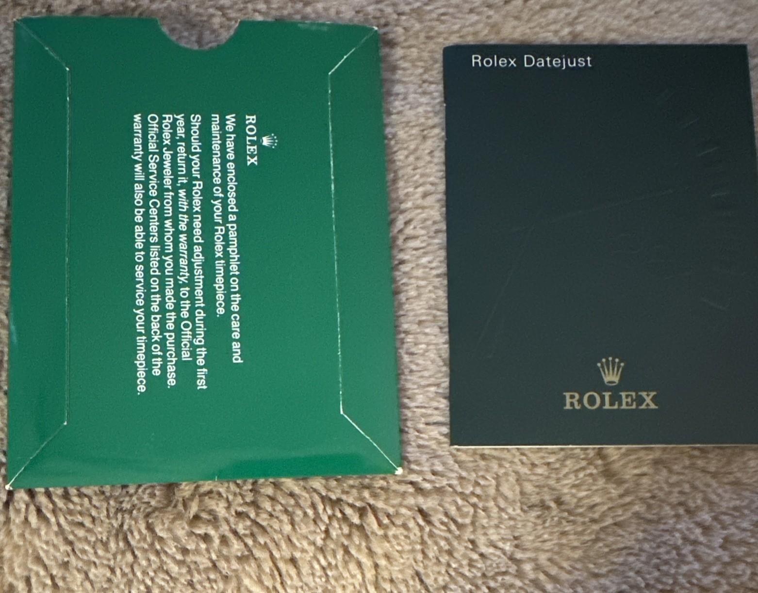 Rolex Datejust Factory Instruction Manual / User Booklet/Rolex Cloth