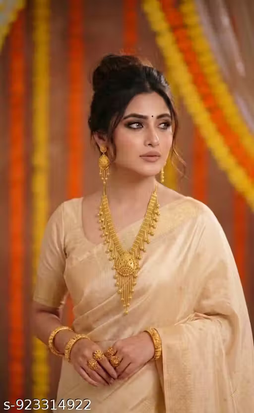 South indian jewellery gold plated choker jewellery set wit earrings