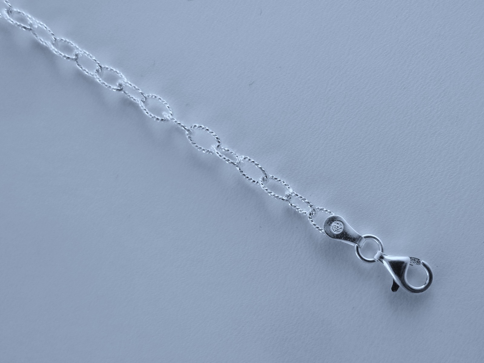 Rolo Style, D/C Oval Link Chain .925 Sterling Silver Italian. 7,8,16,18,20 inch.
