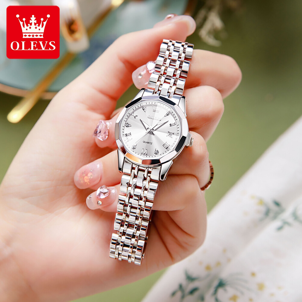 OLEVS Women Quartz Watch Date Display Luminous Waterproof Wristwatch