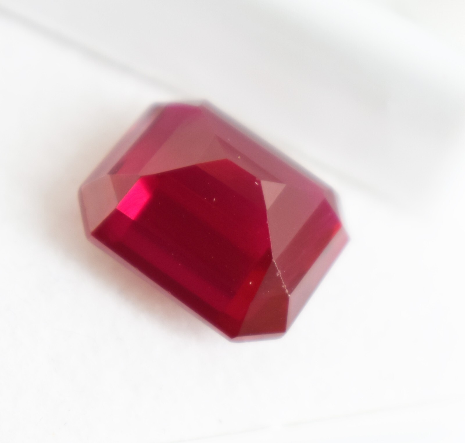 Emerald Cut Certified Myanmar’s 10 Ct Red Ruby Natural Beautiful Loose Gemstone
