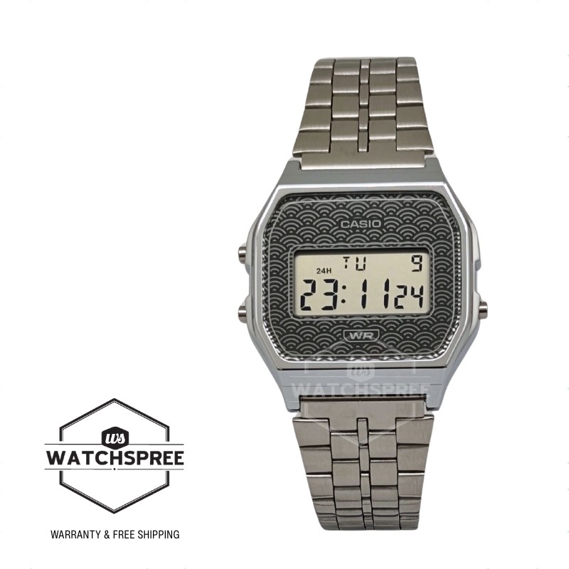 Casio (Japan Made) Digital Vintage Style Stainless Steel Band Watch A159WEVJ-7