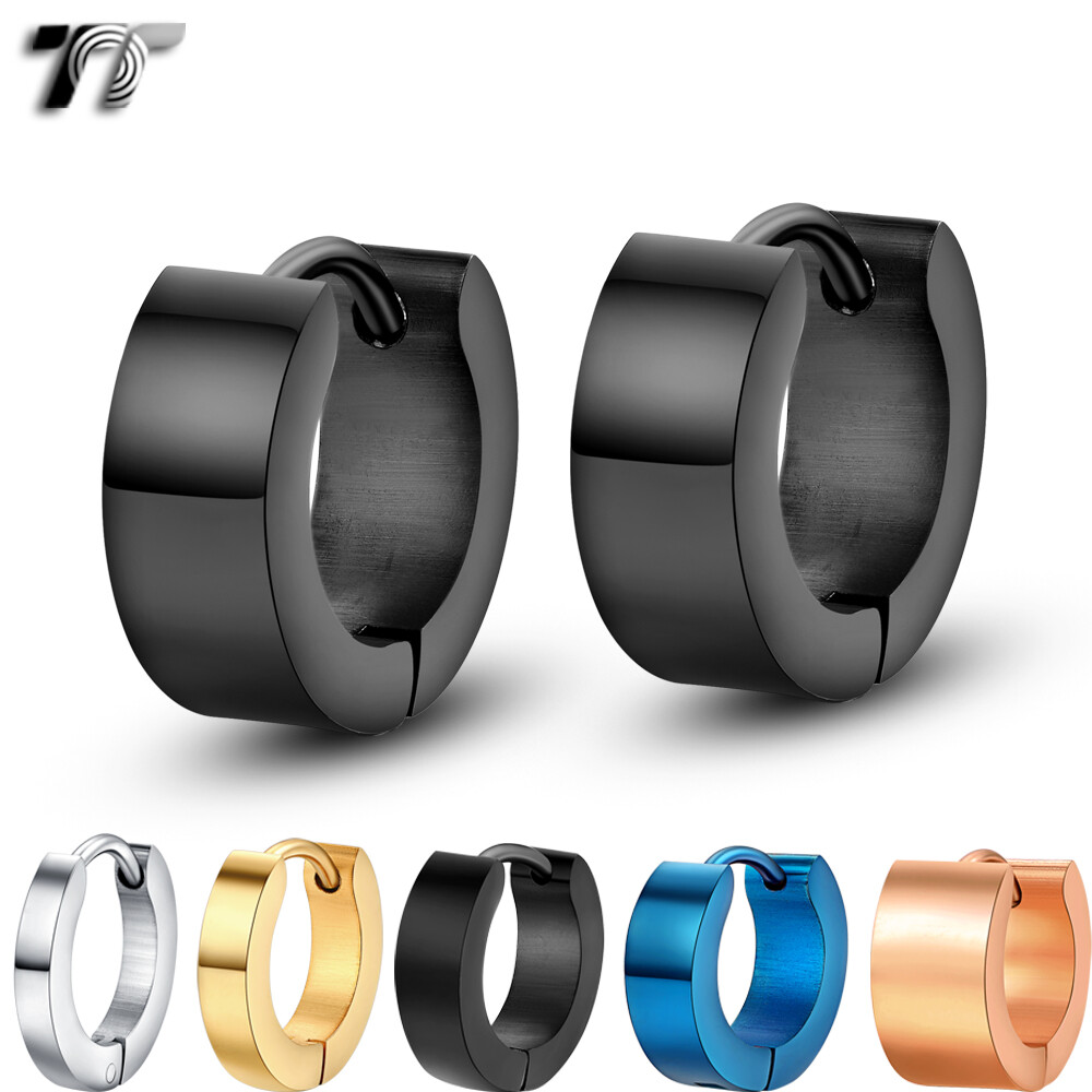 Quality TT S.Steel Hoop Earrings Mens & Womens Size 10-20mm Width 2-7mm PairEH01