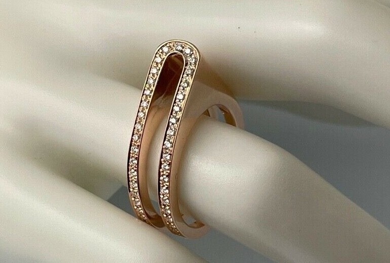 “TORRINI” DESIGNER RING from ITALY with approx. 0.26 ct. BRILLIANT, 18ct. ROSE GOLD