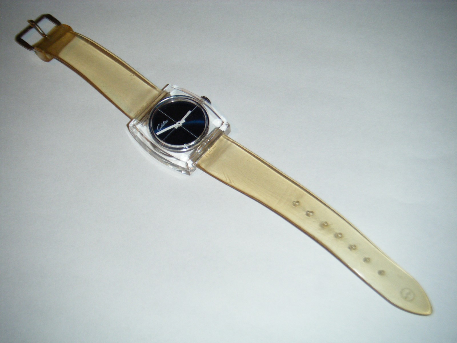 Vintage Chateau Alfex LTD Swiss Plexiglass Manual Wind Mens Wrist Watch