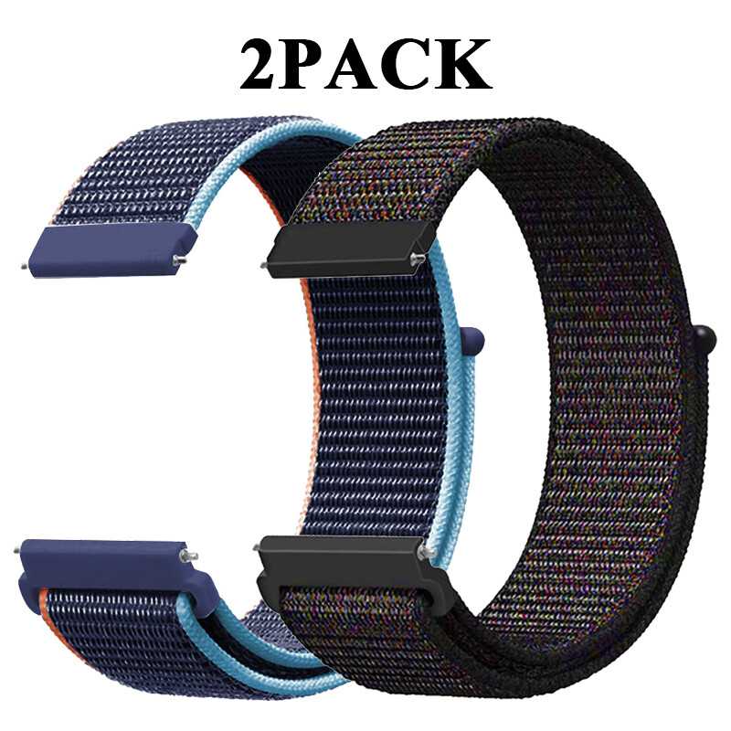 2PCS Nylon Loop Woven Watch Strap Replacement For Smart Watch Bracelet Band