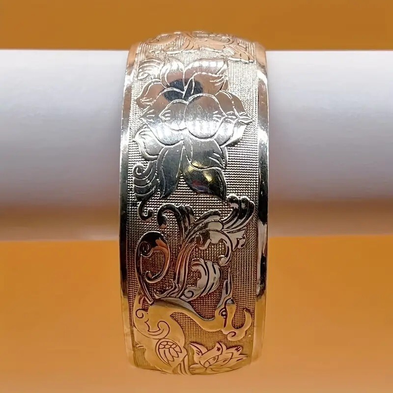 925 Sterling Silver Vintage Style Tibetan Tibet Bracelet Bangle One Size Fit All