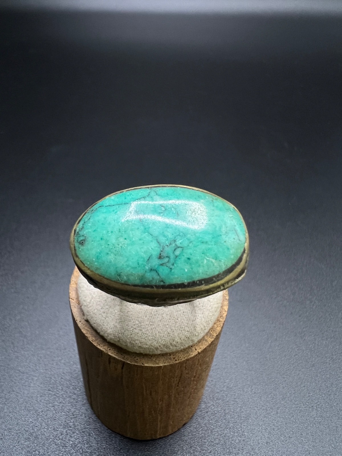 Rare antique Afghan Turquoise Stone Statement Ring US Size 7.25 | Handcrafted