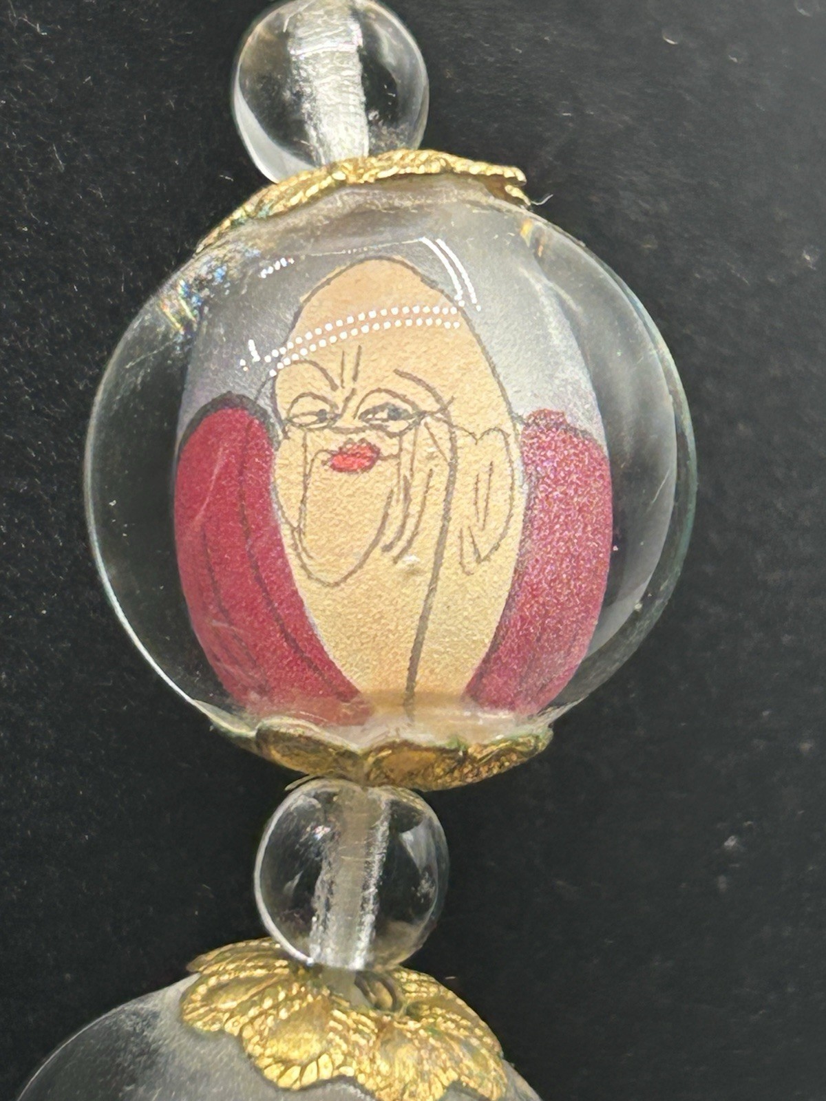Reverse Handpainted Prayer Beads from the Early to Mid 20th Century Vintage