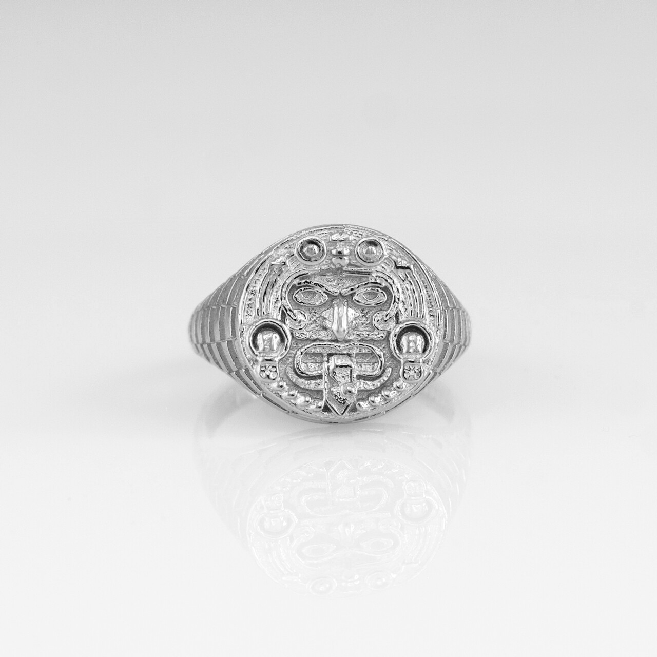 Sterling Silver Rugged Aztec Mayan Sun Ring