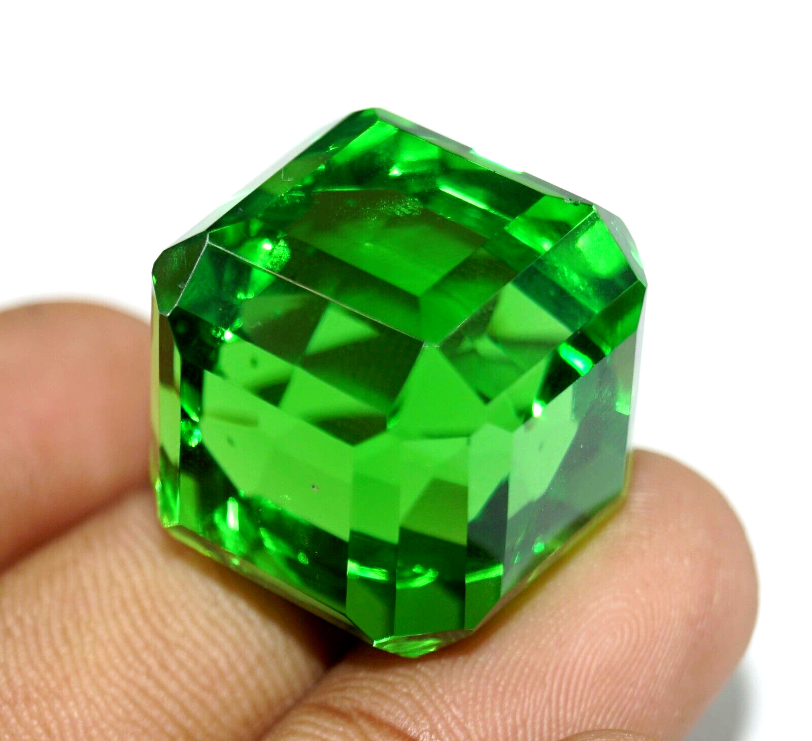 120 Ct+Cube Cut Natural EGL Certified Brazilian GREEN Color Topaz Loose Gemstone
