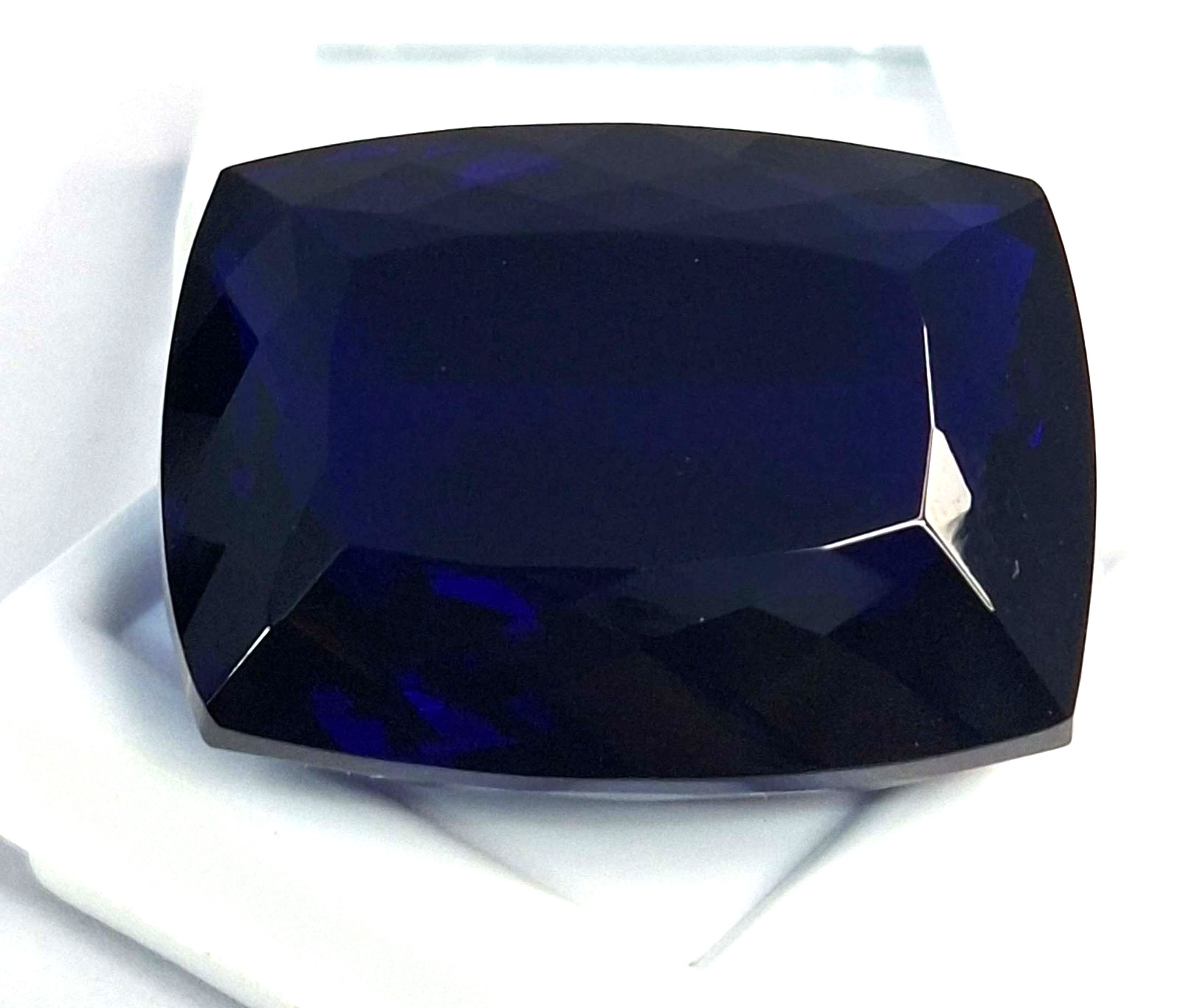 Dark Blue Tanzanite Natural 58-60 Ct Certified Cushion Cut Loose Gemstone TQ1807