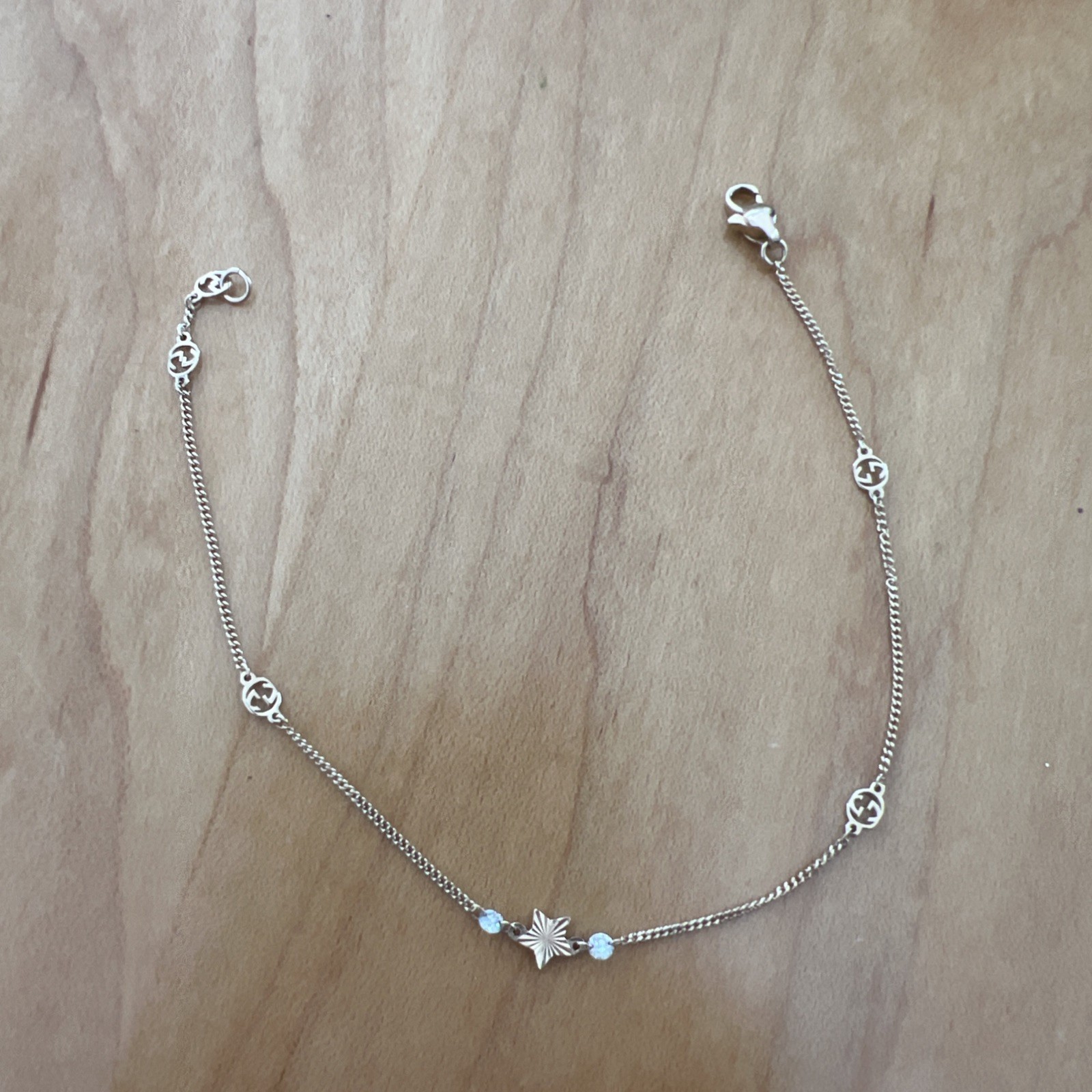 Gucci 18k Yellow Gold Star Interlocking G Diamond Bracelet. Retails for $2000