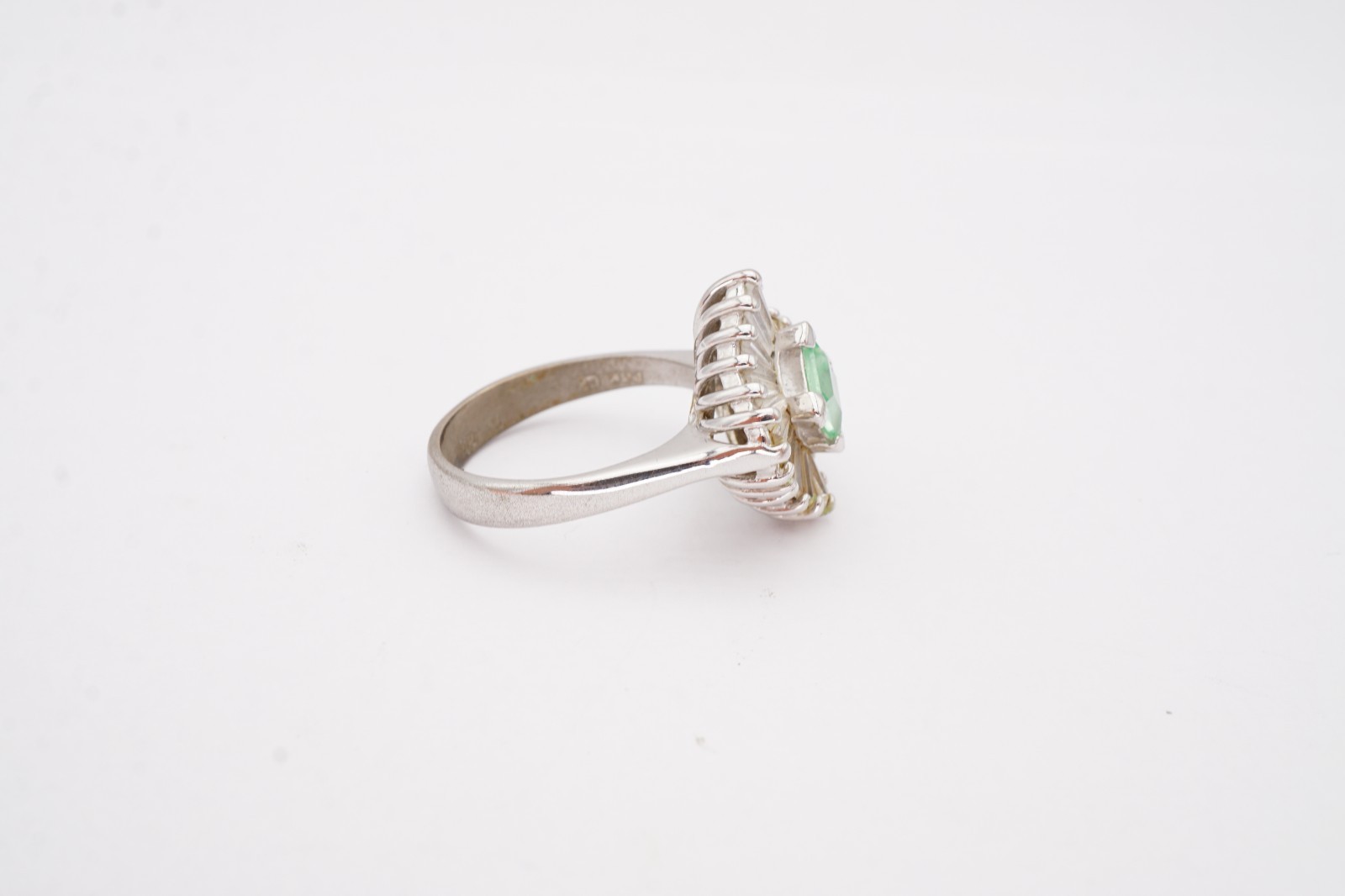 Sterling Silver 925 Lab-Created Green Spinel CZ Ring Size 10