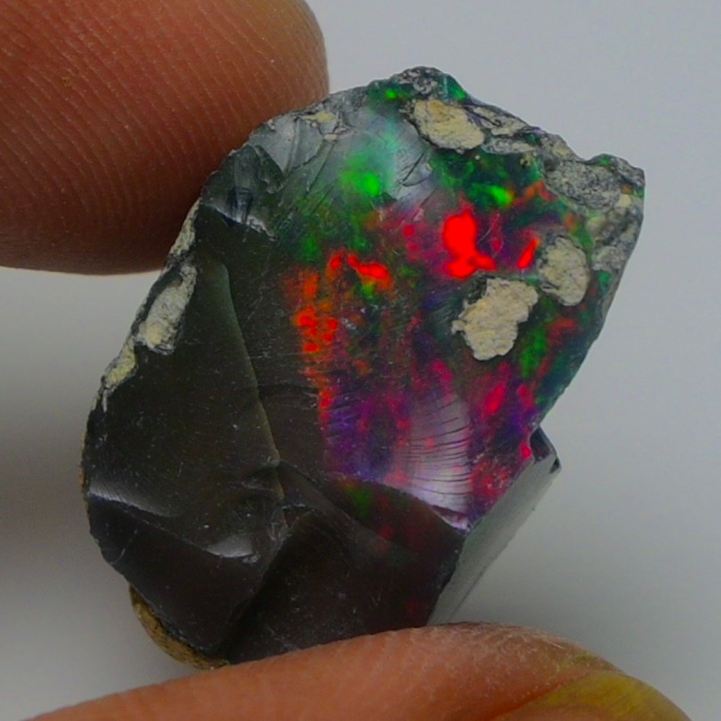 Black Opal Rough 12.45 Carats, Smoked Ethiopian Welo Opal Rough, Fire Opal Raw