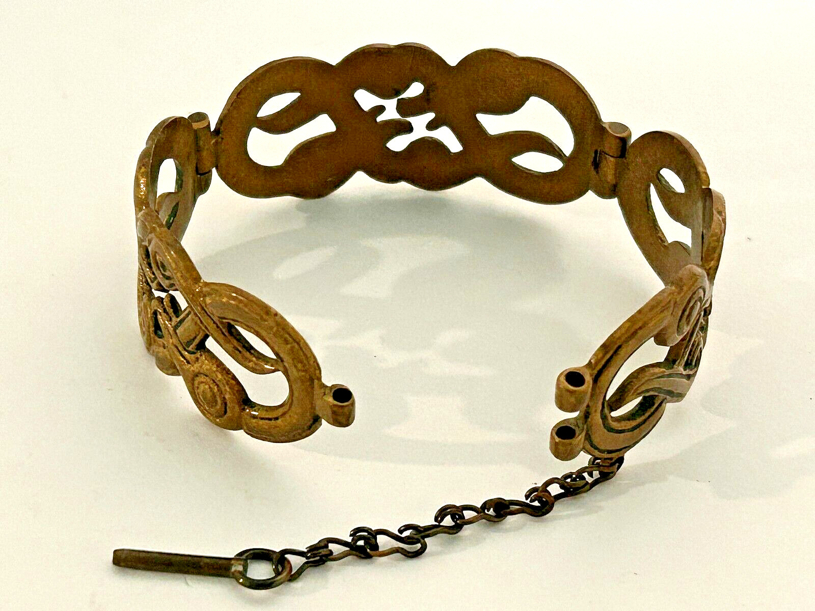 1970s Bronze Hinged Bangle Bracelet from Finland Repro of Mythological Iku-Turso