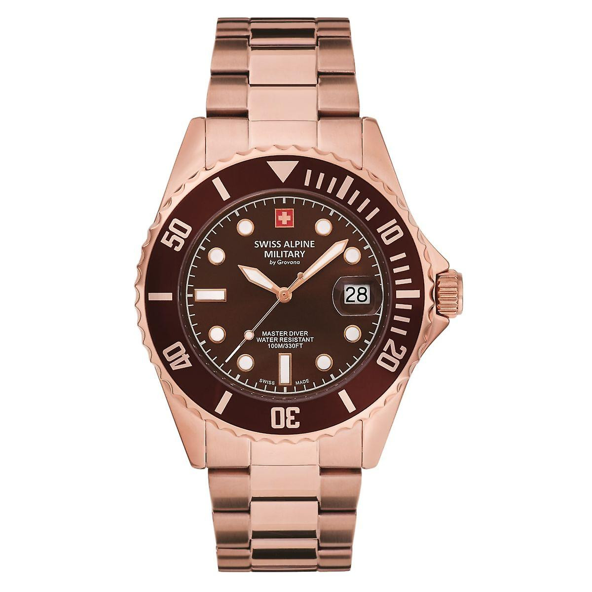 Swiss Alpine Military Rose Gold Tone Men’s Watch Swiss Made 7053.1166