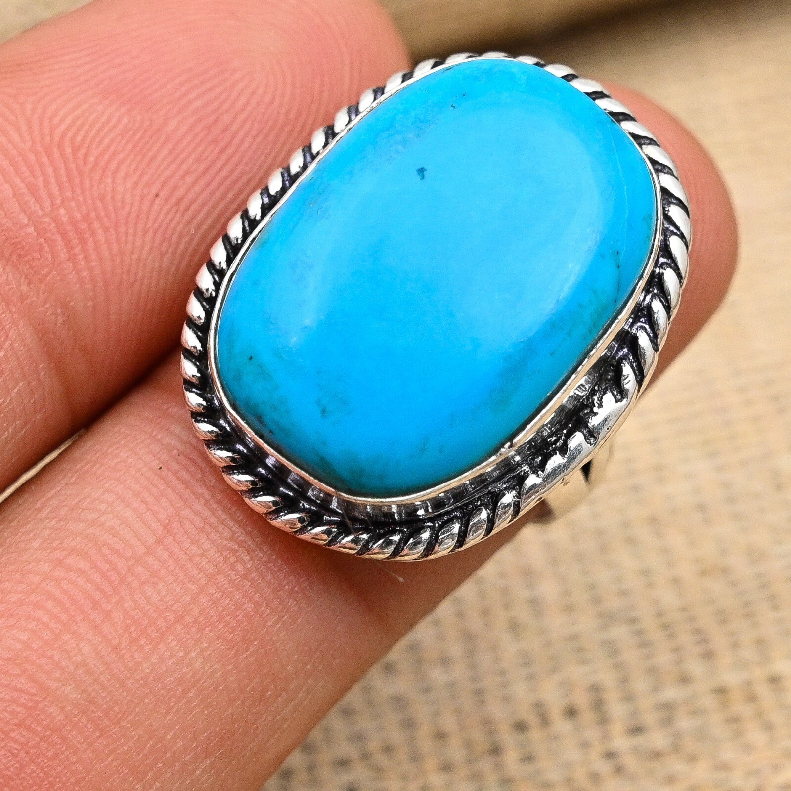 Sleeping Beauty Turquoise Gemstone Handmade 925 Sterling Silver Ring Jewelry