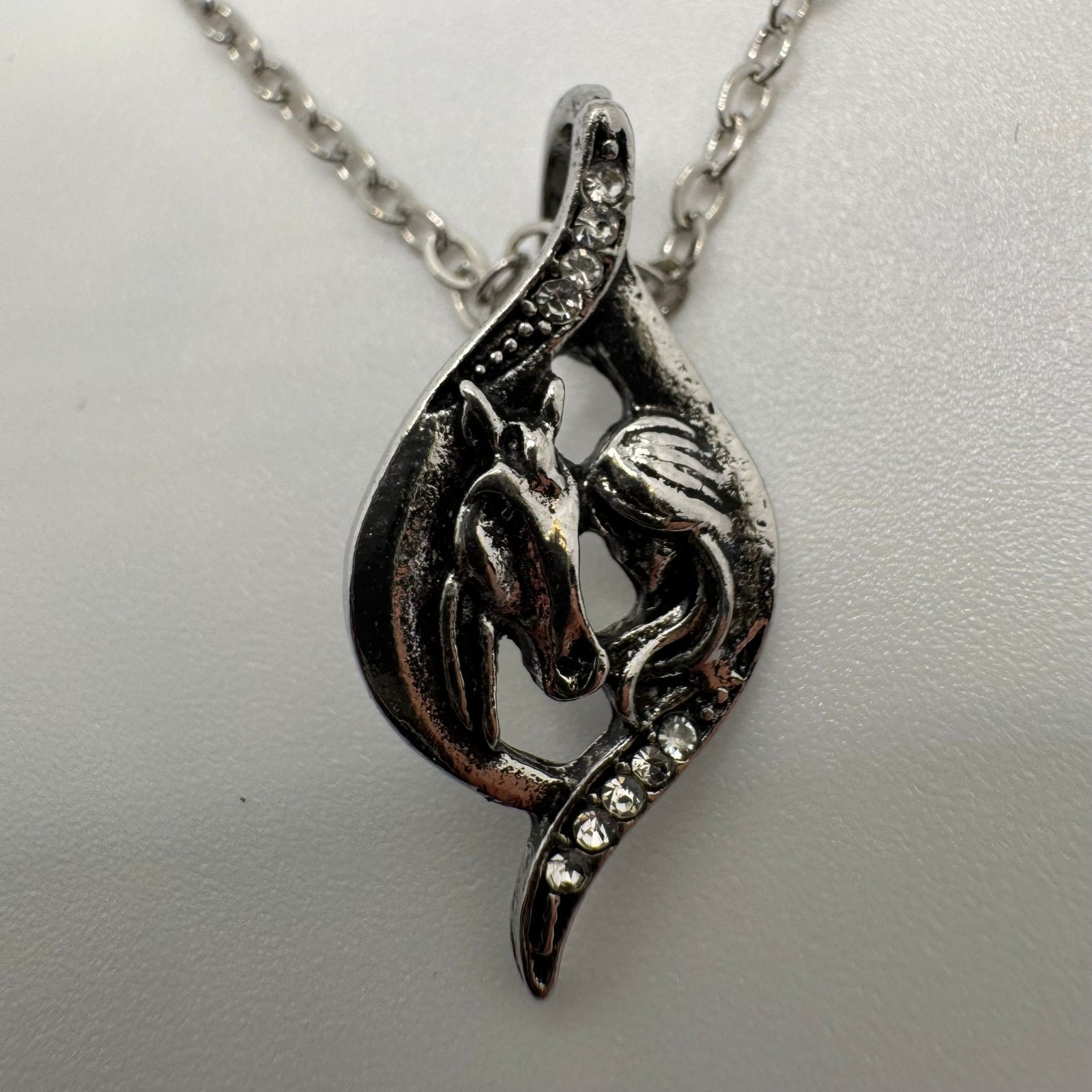 Crystal Horse Pendant Necklace for Women Equestrian Jewelry Gift
