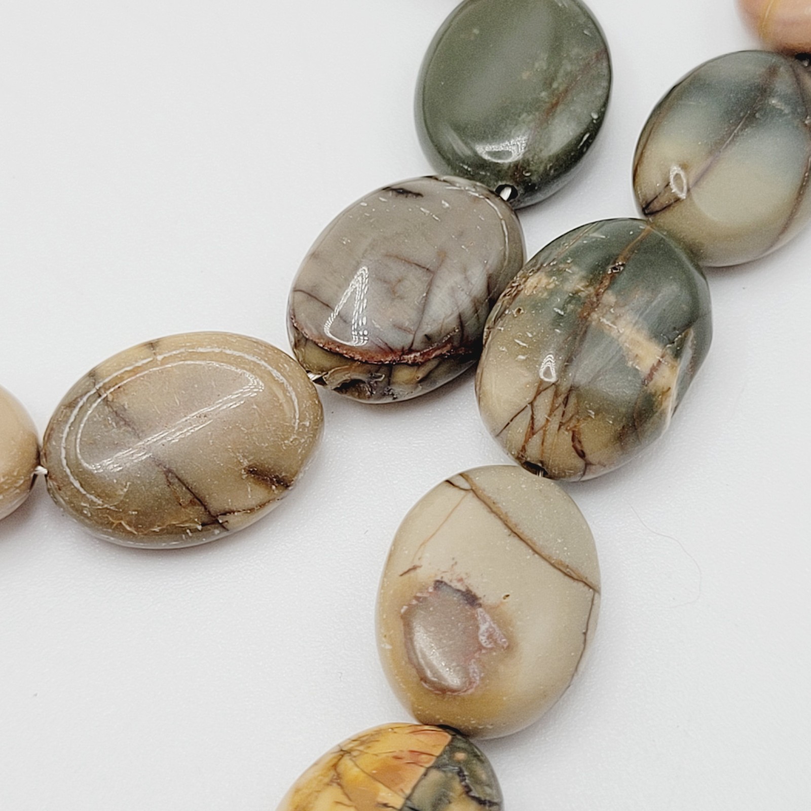 Artisan Picasso Jasper Bead Asymmetric Focal Stone Piccadilly Vtg Necklace 32 in
