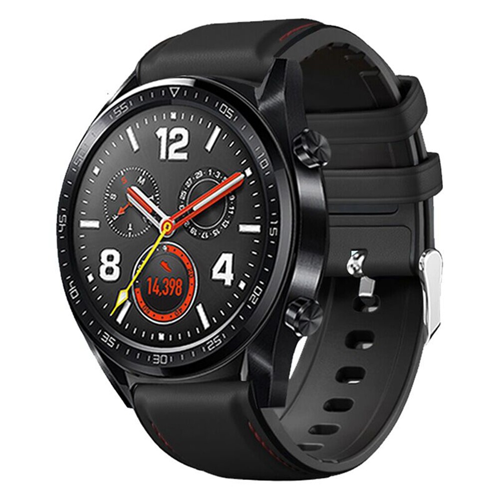 For Amazfit GTR 47mm Watch band Silicone+Genuine Leather Replacement Watch Strap