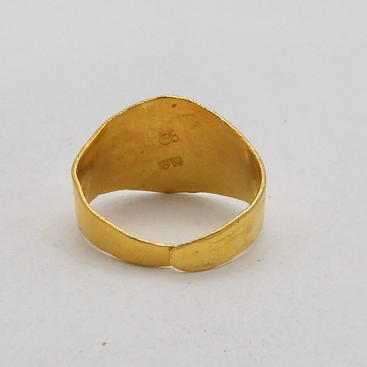 Solid 24k Gold 999 Baby Child Ring Adjusts Size 1 to 6 Cigar Band Setting