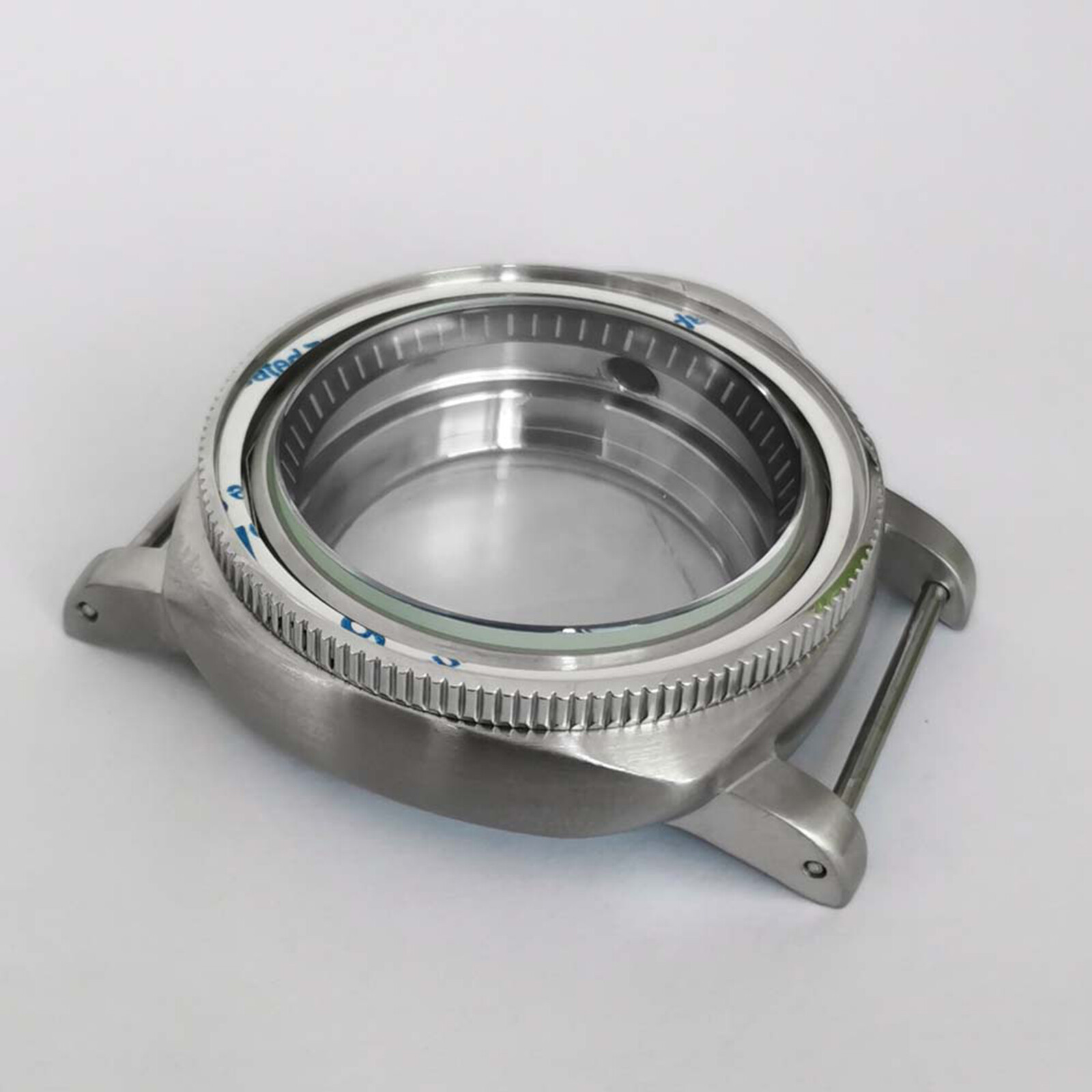 42MM Steel Watch Case Black White strip Inner Ring For NH35/NH36/4R/7S Movement